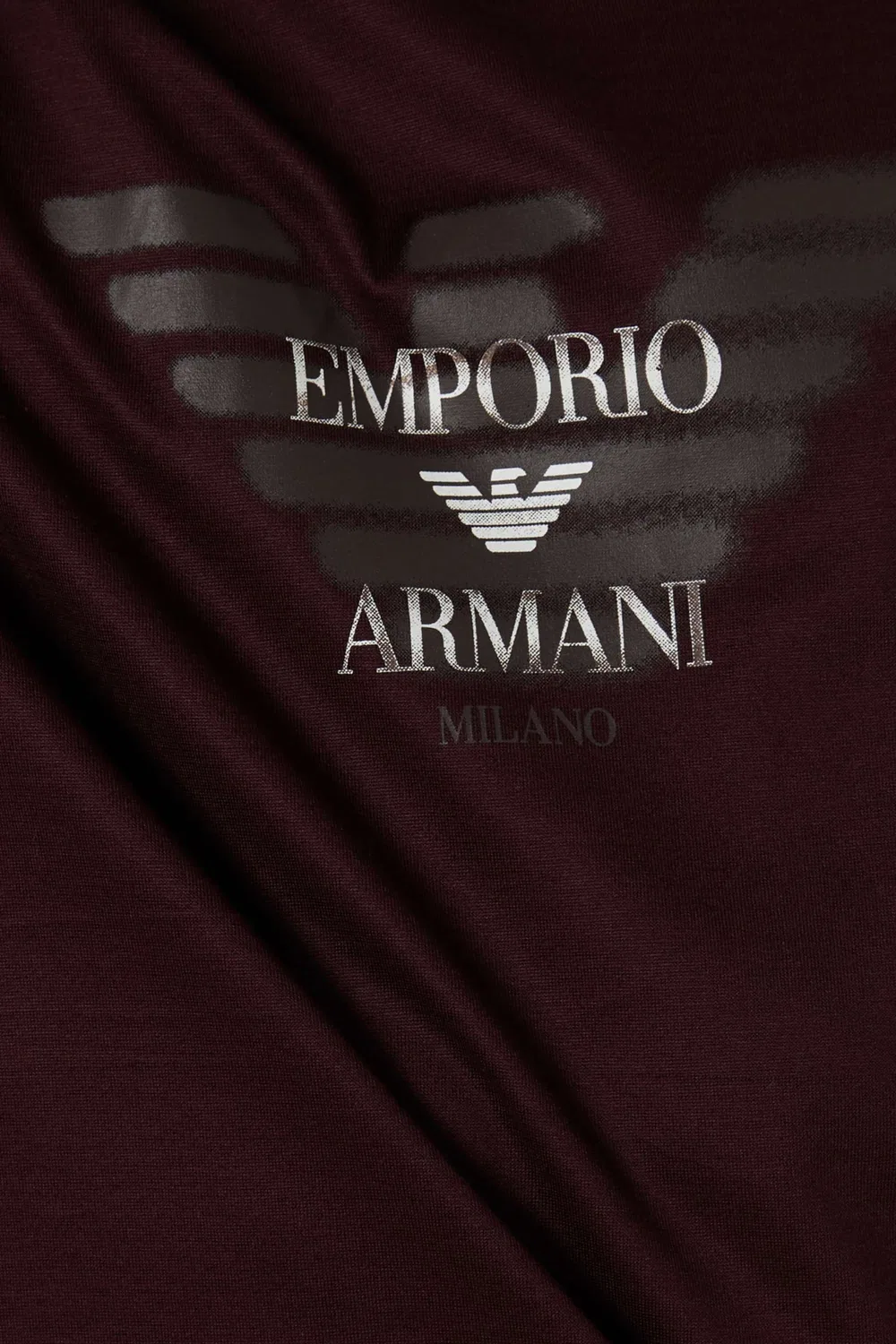 Футболка с коротким рукавом с принтом Graffiti Logo Emporio Armani, бордовый — фото 4