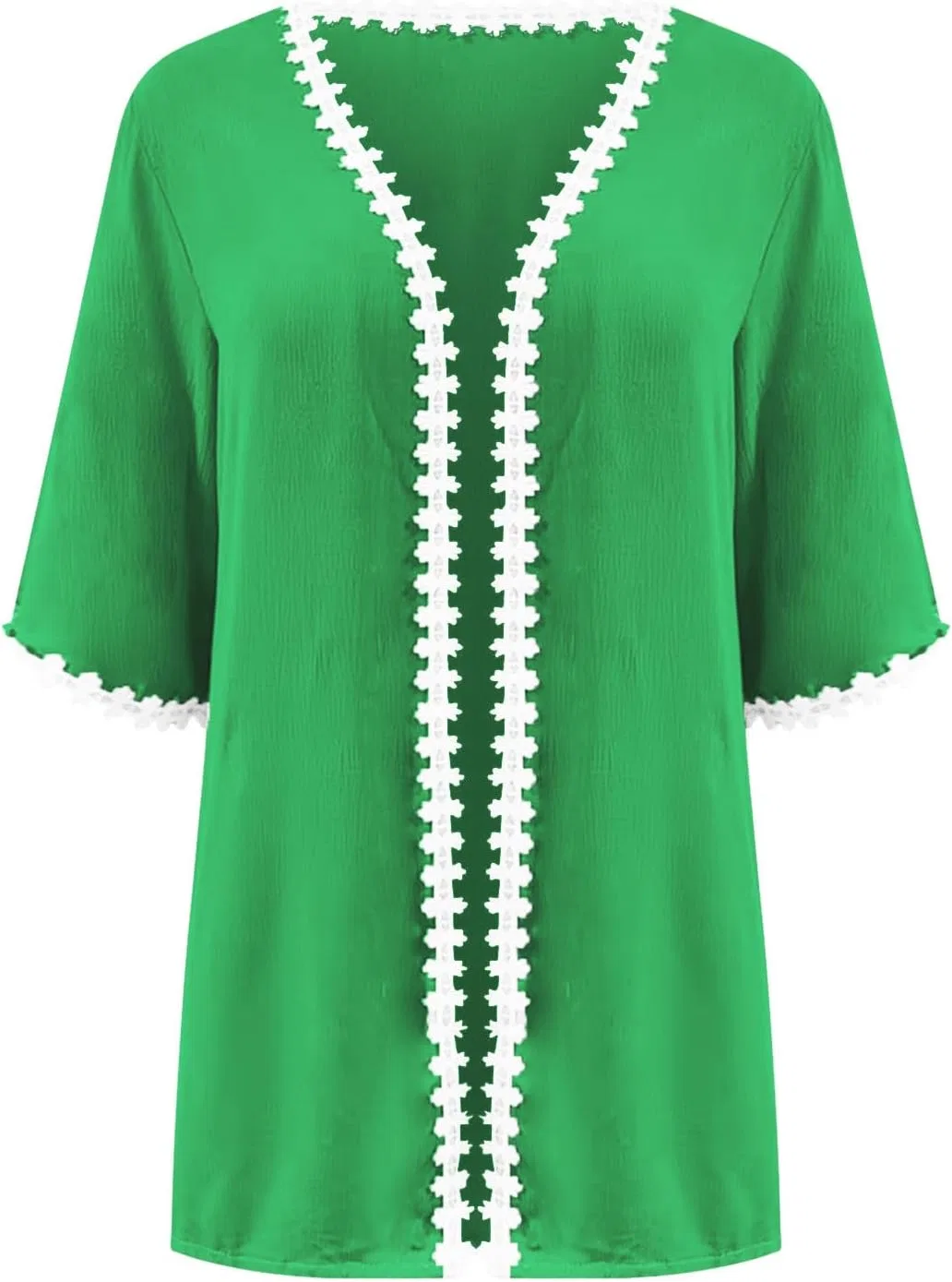 Женская пляжная накидка-кимоно с открытым передом, Mint Green — фото 3