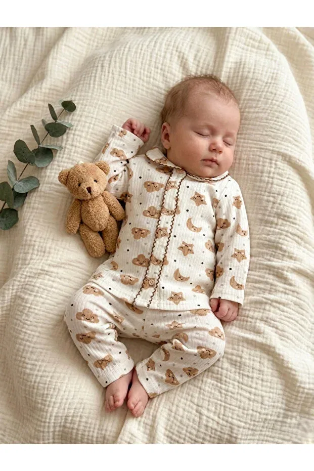 Детский комплект хлопковый с принтом Basics Ruhaay, Brown