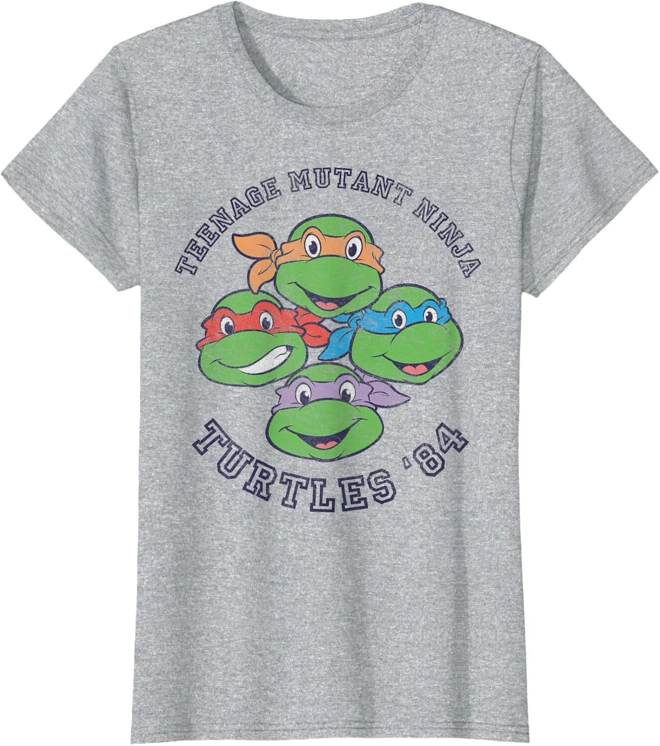 

Женская футболка Teenage Mutant Ninja Turtles Old School 1984, серый вереск