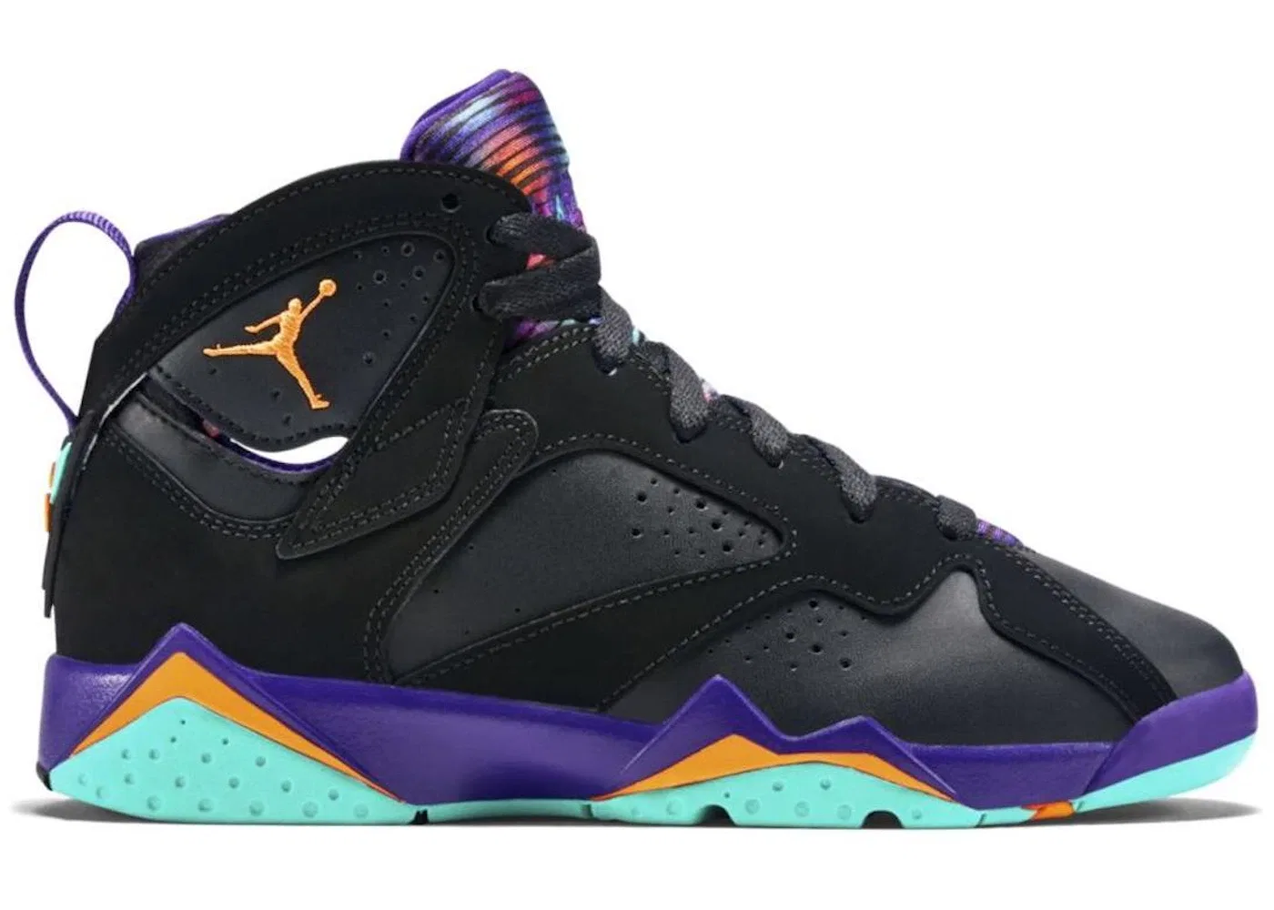 Детские кроссовки Lifestyle Jordan 7 Retro Jordan, Black/Bright Citrus-Court Purple-Light Retro