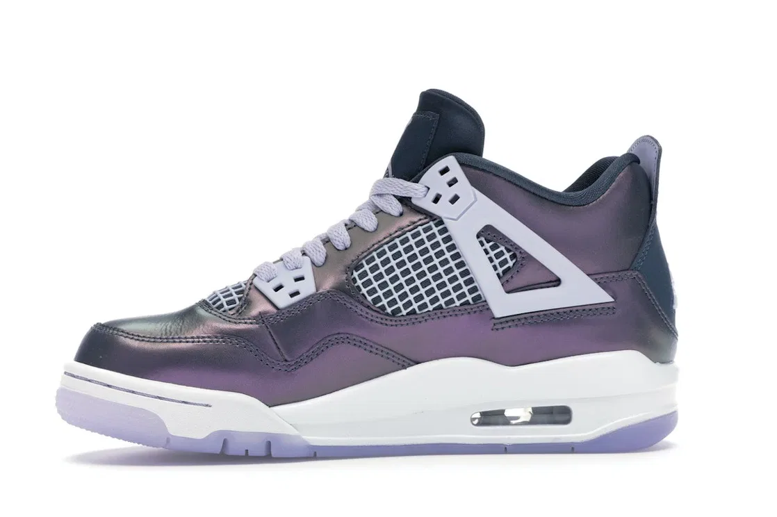 Детские кроссовки с замшевым верхом Jordan 4 Retro, Monsoon Blue/Armory Blue-Melon Tint-White — фото 3