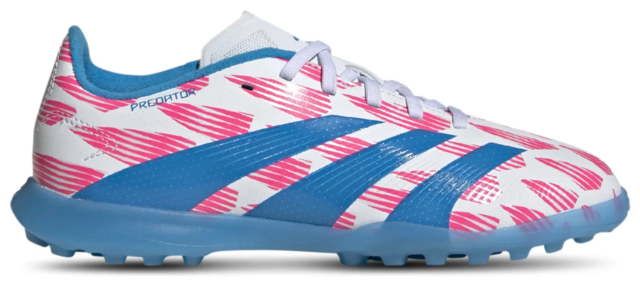 Футбольные бутсы для мальчиков Predator League Turf Adidas, цвет White/Solar Blue/Solar Pink