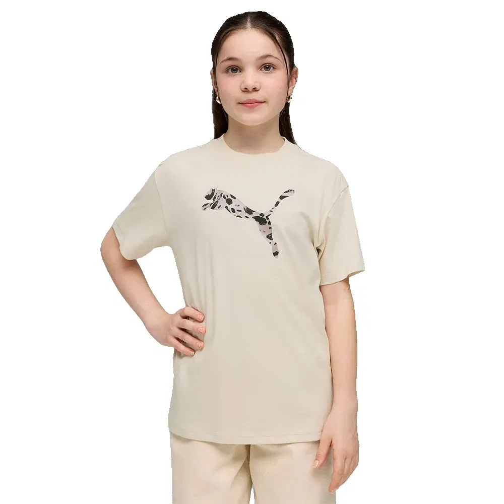 Футболка с коротким рукавом Puma Ess Graphic Animal Relaxed Fit, бежевый — фото 3