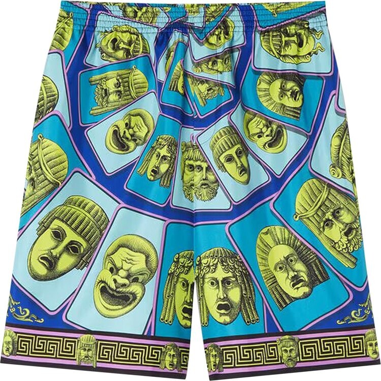 

Шорты Versace Silk Shorts 'Acid Green/Teal', бирюзовый