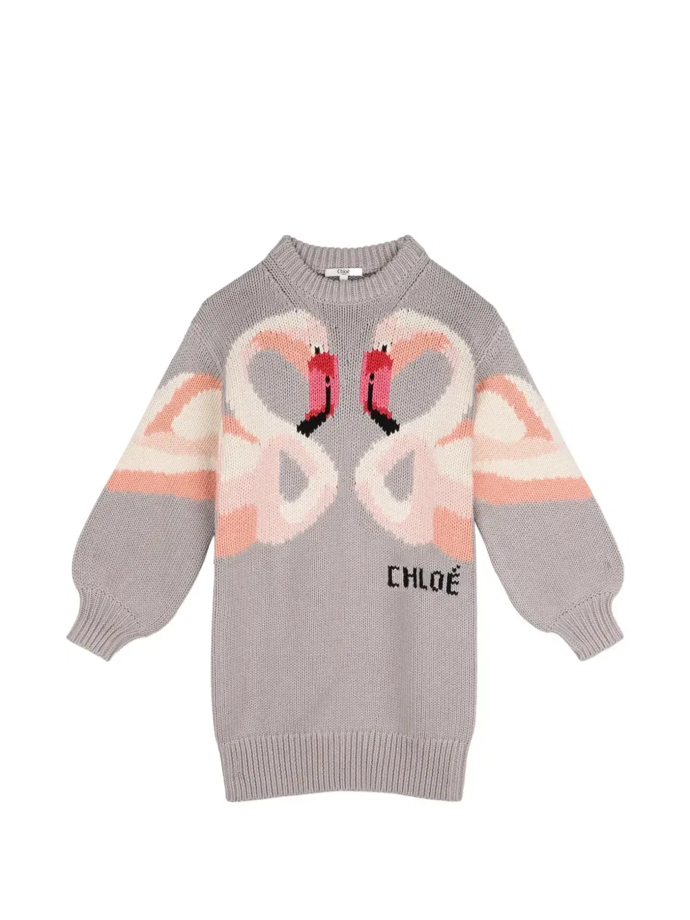 Платье вязки интарсия Chloe Kids, серый