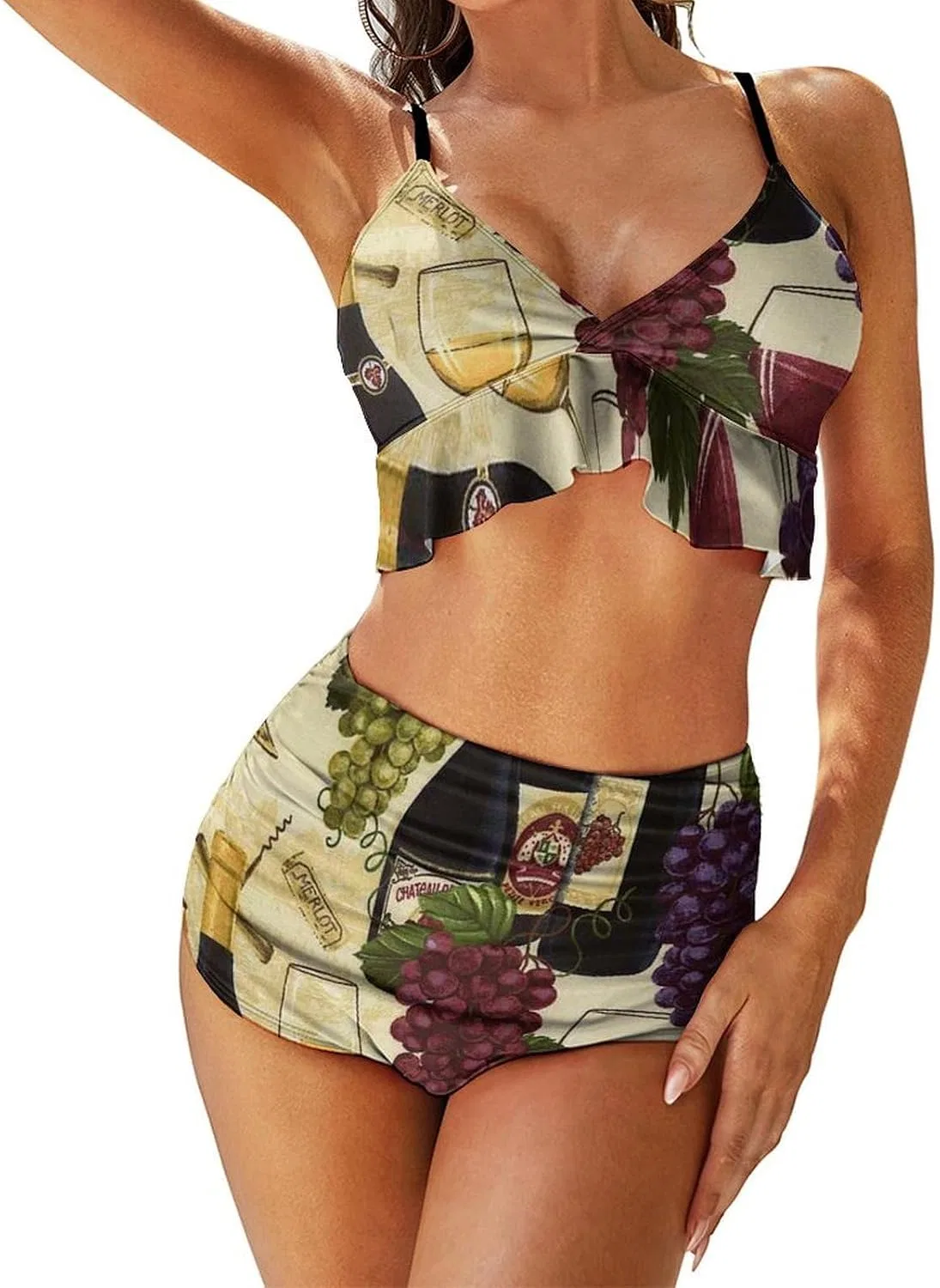 Женский бикини-сет с рюшами, Hollow-Out Two-Piece Swimsuit
