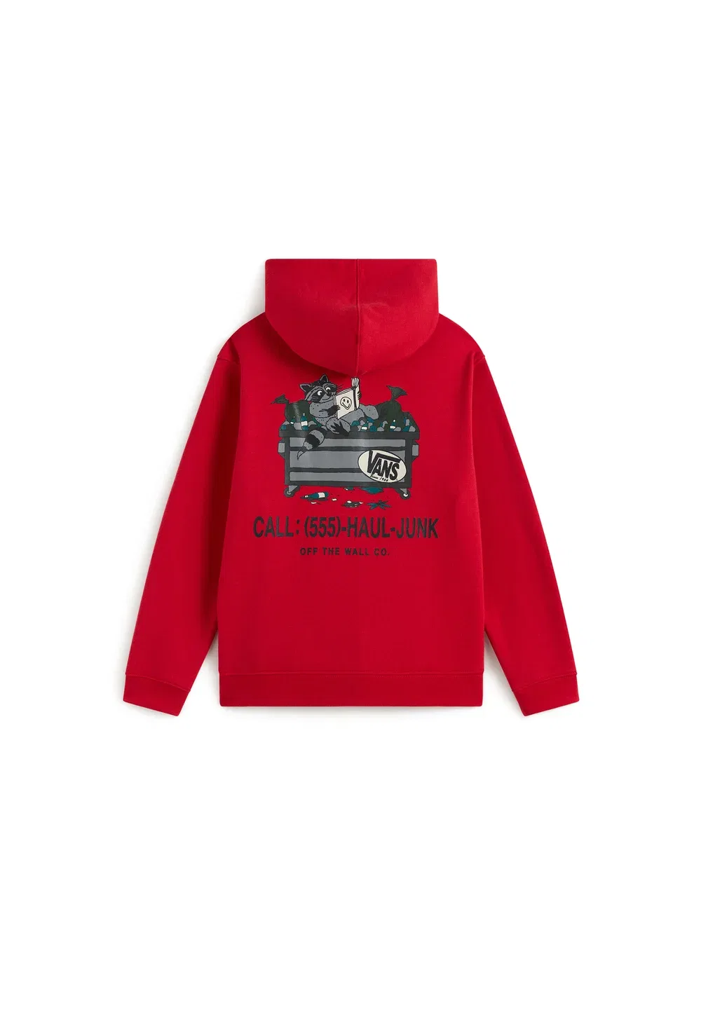 Толстовка на молнии с изображением енота из мусорного контейнера Vans, Dark Red — фото 2