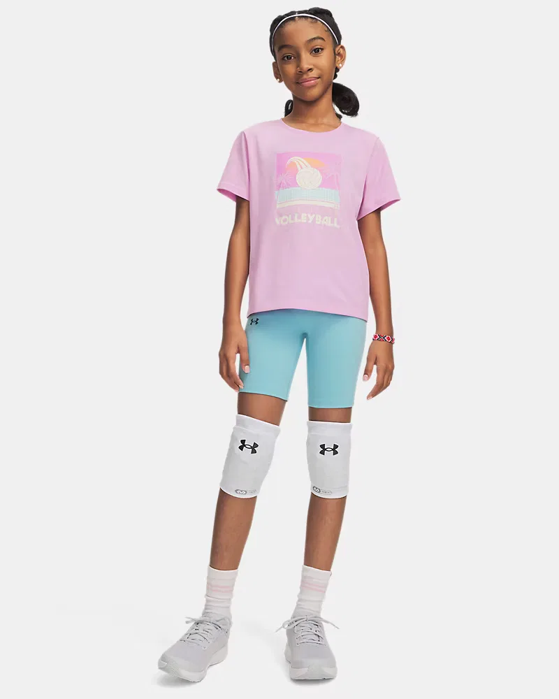 Велошорты детские с внутренним швом 16,5 см, влагоотводящие, UA Motion UnderArmour, Blue Haze/Boundless Blue — фото 3