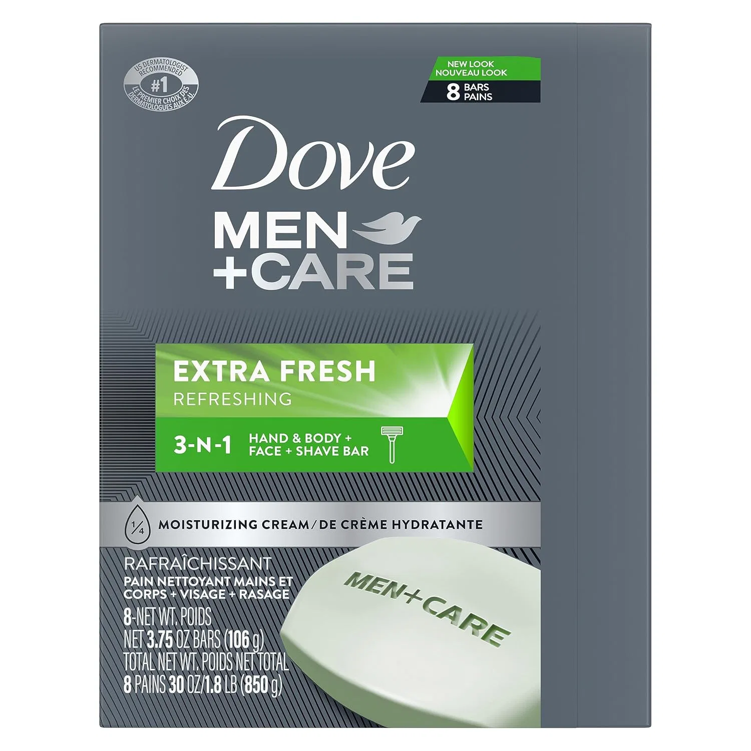 Dove Men + Care Мыло для лица и тела Dove Men+Care Extra Fresh, 8 шт., 946 мл — фото 4