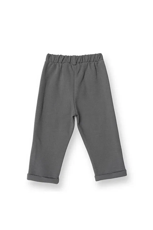 Детские брюки для девочек хлопковые Relaxed Fit Ebebek Hello Baby, Dark Gray — фото 2