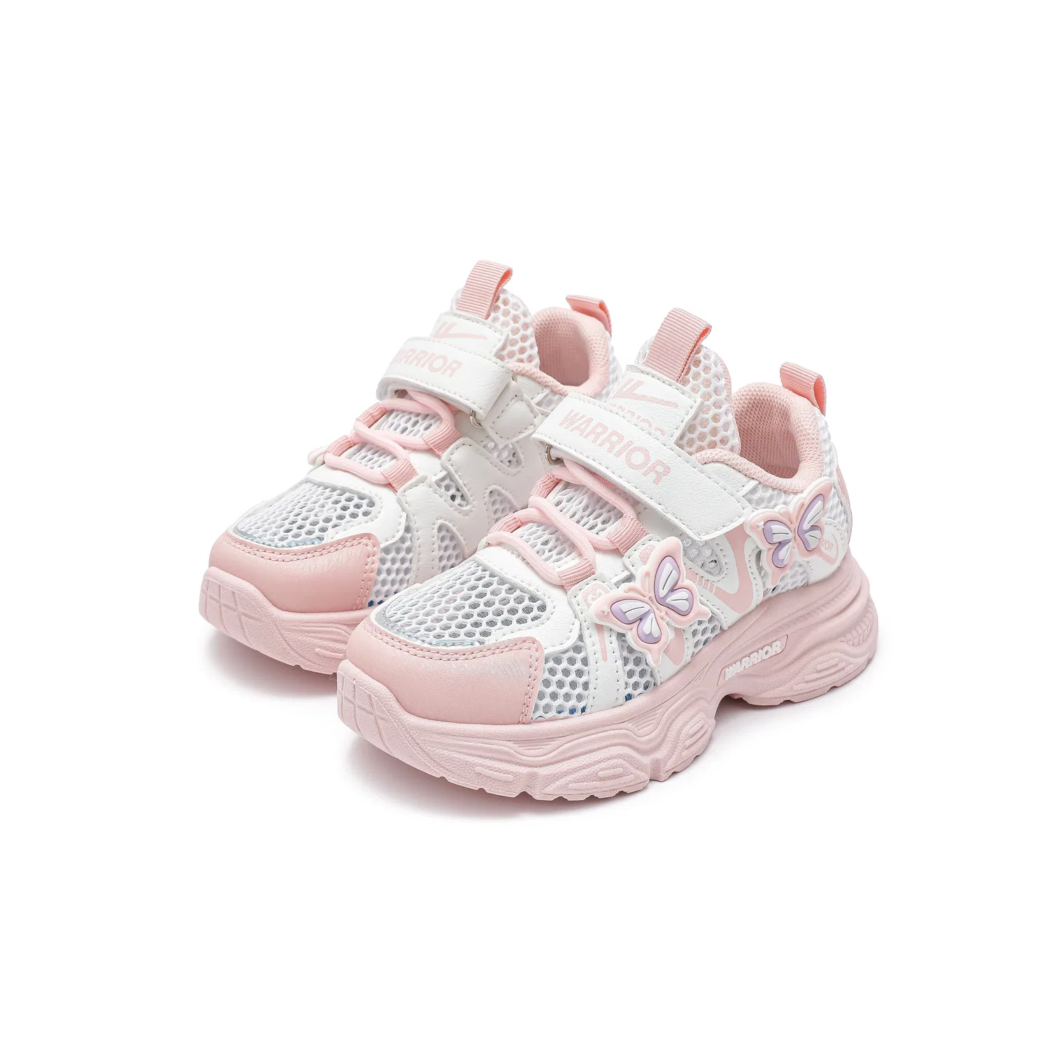 Детские кеды для девочек с вентиляцией White Pink WARRIOR — фото 3