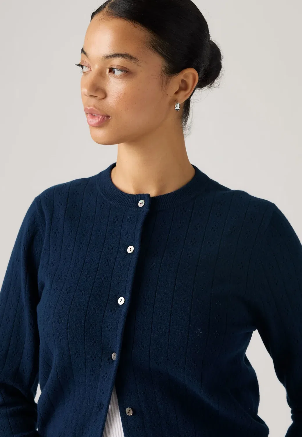 Очень мягкий кардиган с круглым вырезом, ажурной отделкой Levi'S, Navy Blazer — фото 4