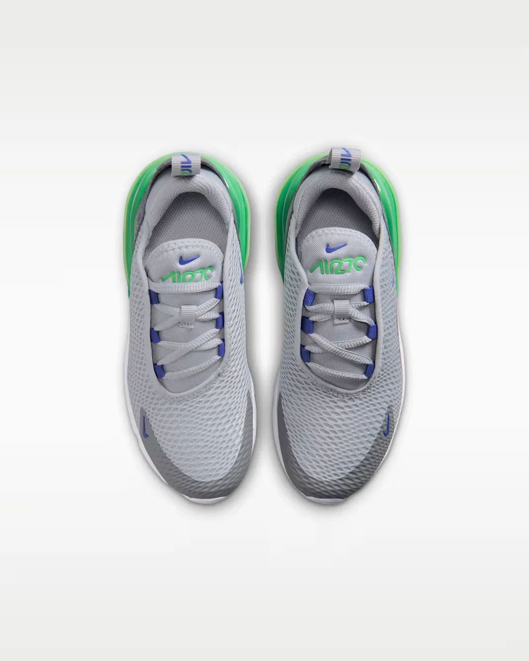 Детская обувь Nike Air Max 270, Wolf Grey/Smoke Grey/Green Spark/Racer Blue — фото 4