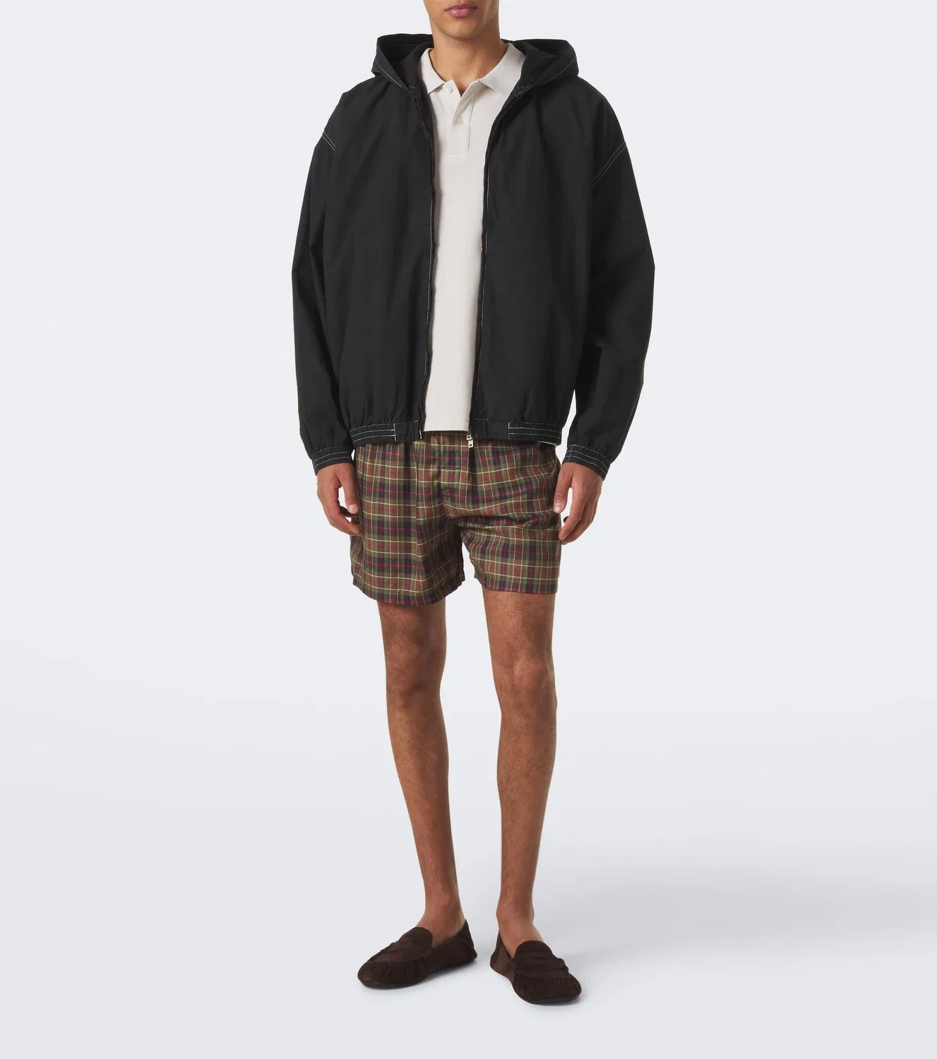 Шорты прямые в клетку Acne Studios, зеленый Мульти — фото 2