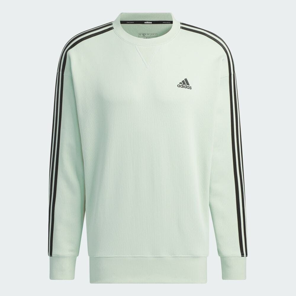

Толстовка Adidas Essentials Plus Loose Fit Three Stripes French Terry, светло-зеленый