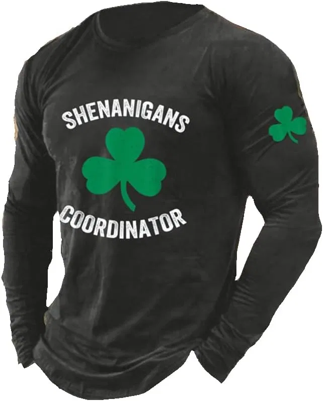Мужская футболка с принтом Shamrock Shenanigans Coordinator, Grey