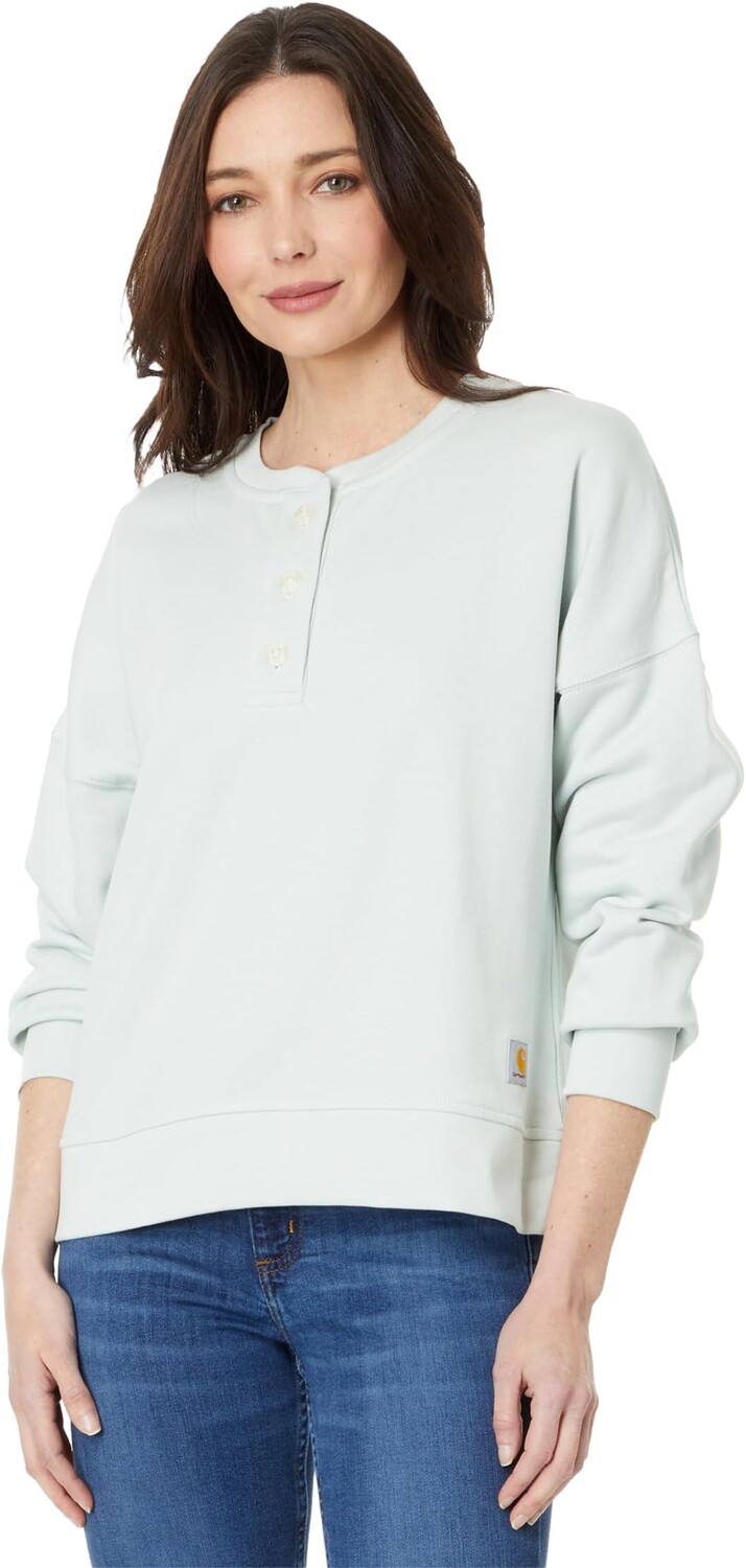

Толстовка Carhartt Loose Fit Midweight French Terry Henley Sweatshirt, цвет Dew Drop
