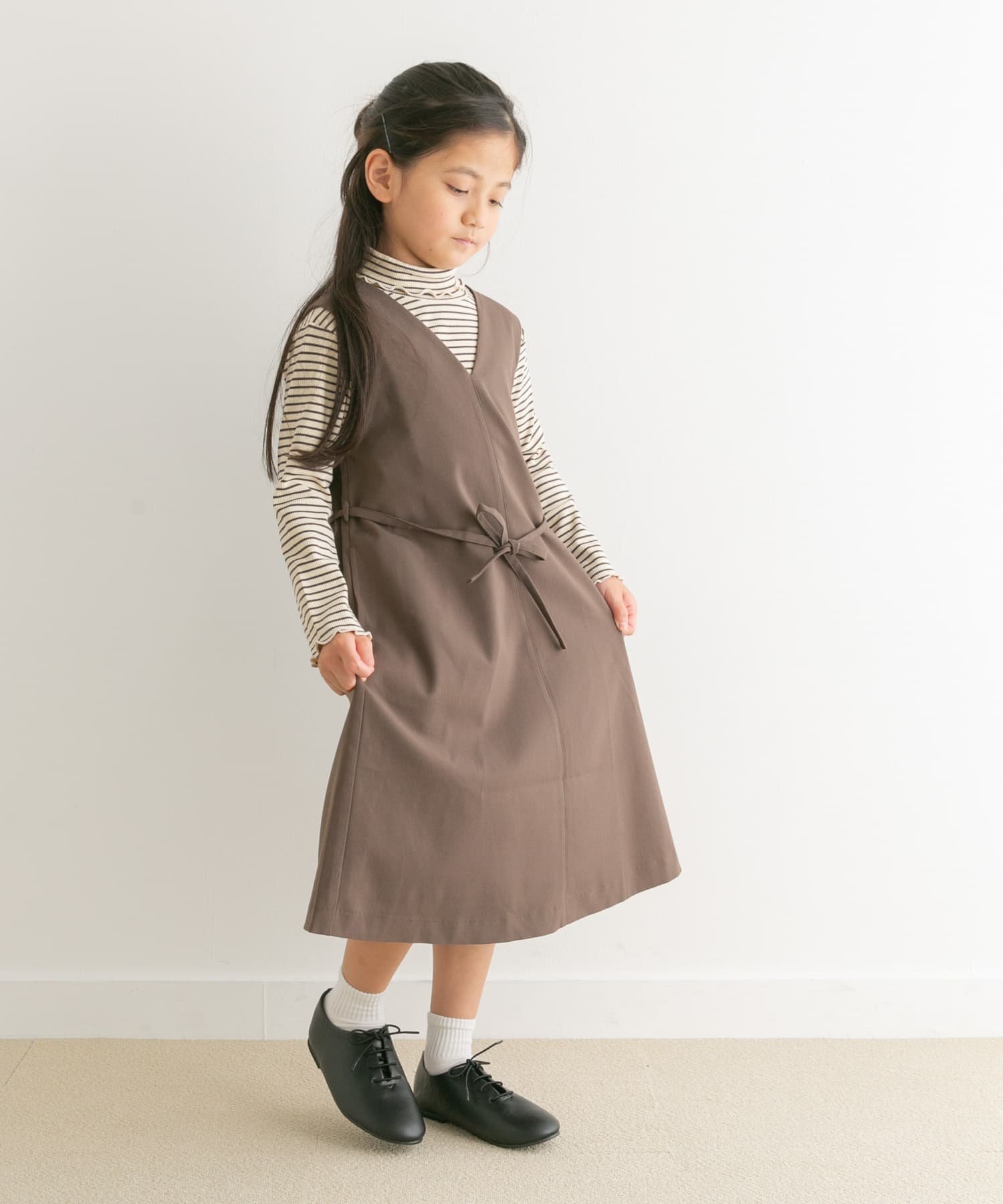 Детский комбинезон-юбка из саржи "UR TECH" с надписью "Parent-Child Link" Urban Research Doors, MOCHA — фото 3
