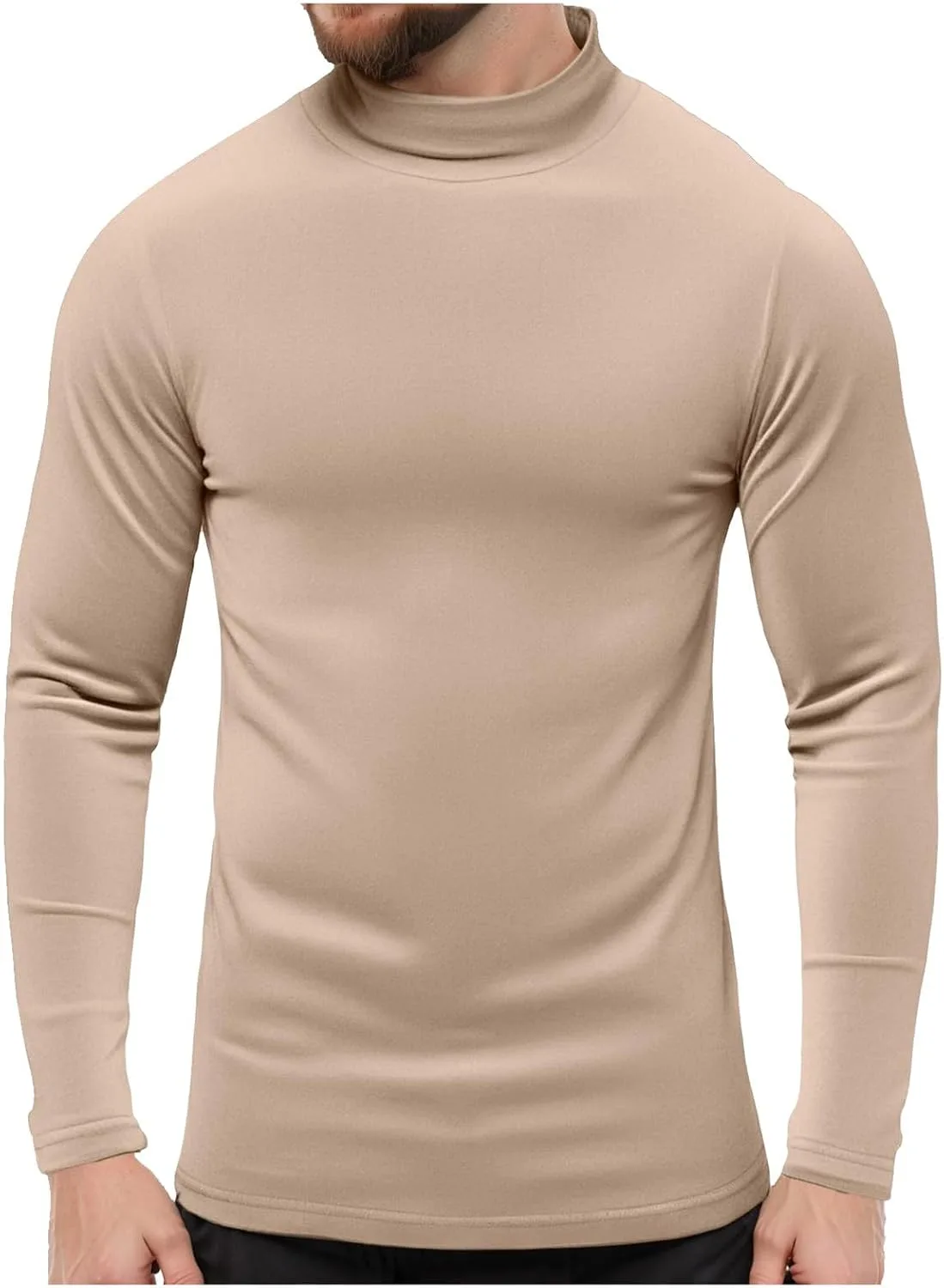 

Футболка с длинным рукавом и воротником-стойкой для мужчин, дышащая и эластичная