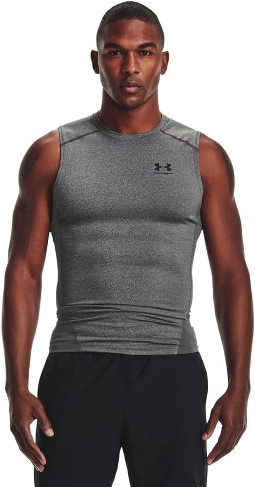 

Under Armour мужская футболка HeatGear без рукавов, Carbon Heather (090)/Black, Черный, Under Armour мужская футболка HeatGear без рукавов, Carbon Heather (090)/Black