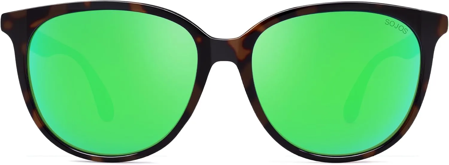 

Поляризованные квадратные солнцезащитные очки SOJOS для женщин и мужчин в винтажном стиле, увеличенного размера, модель SJ2642, Brown Tortoise/Greenish Blue