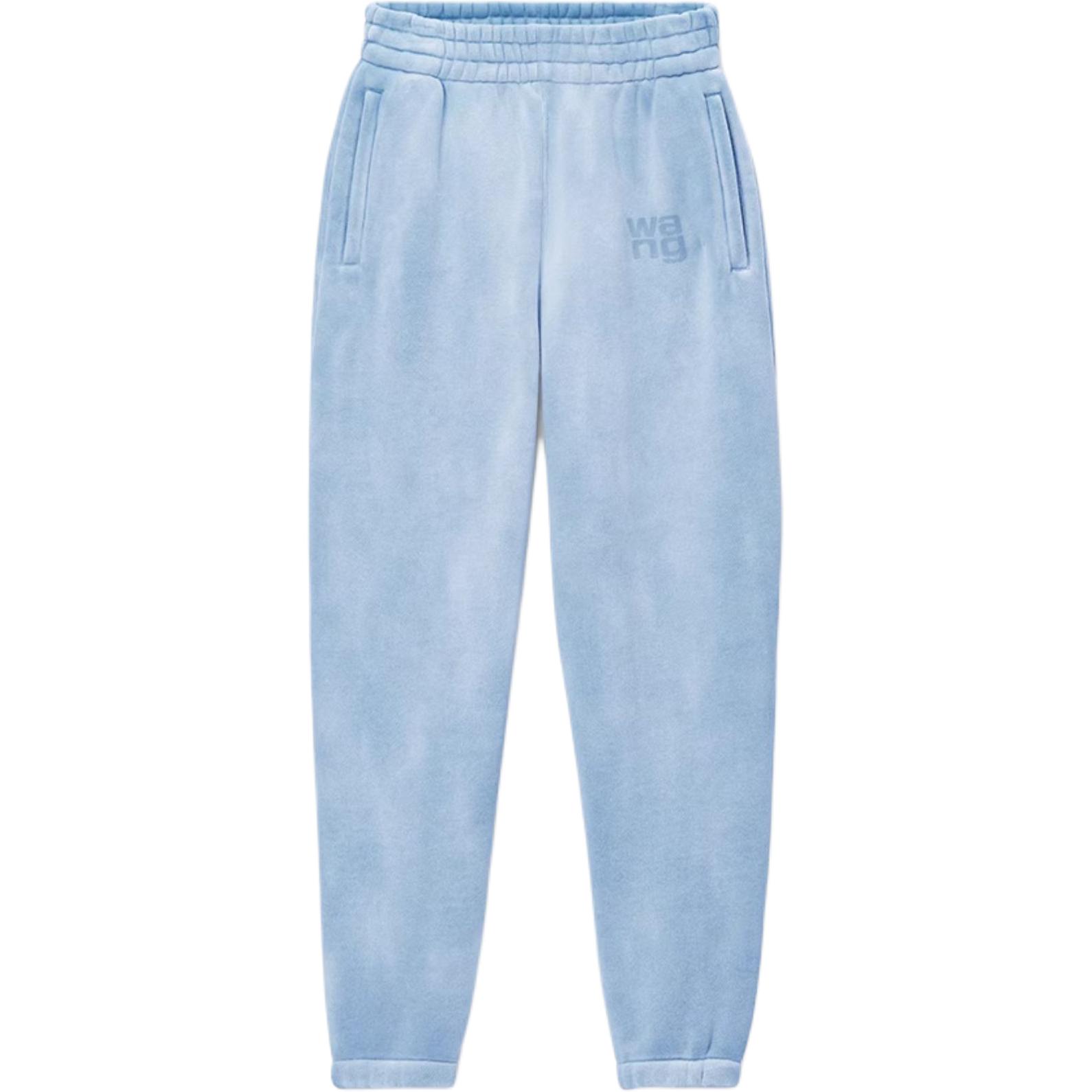 

Alexander Wang Спортивные брюки T By Essential Terry Classic Puff Paint Logo, выбеленные, бледно-голубые