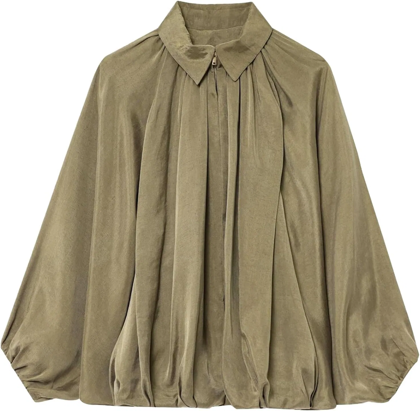 Куртка-бомбер женская пуховая с летучей мышью, Polyester, Green