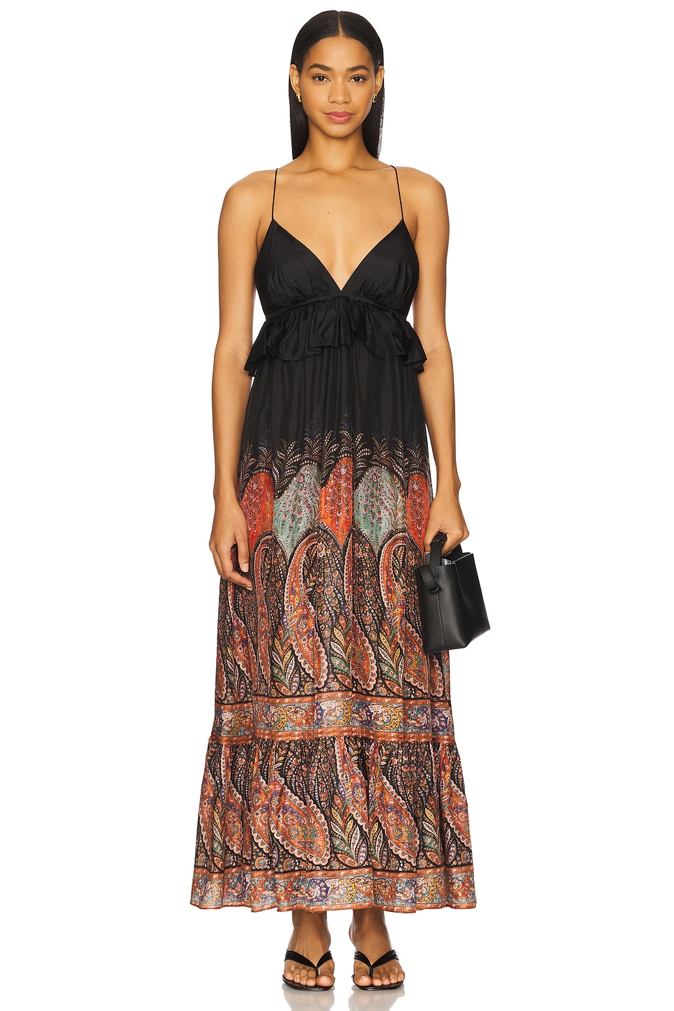 

Макси-платье Rhiannon с рюшами Zimmermann, black paisley