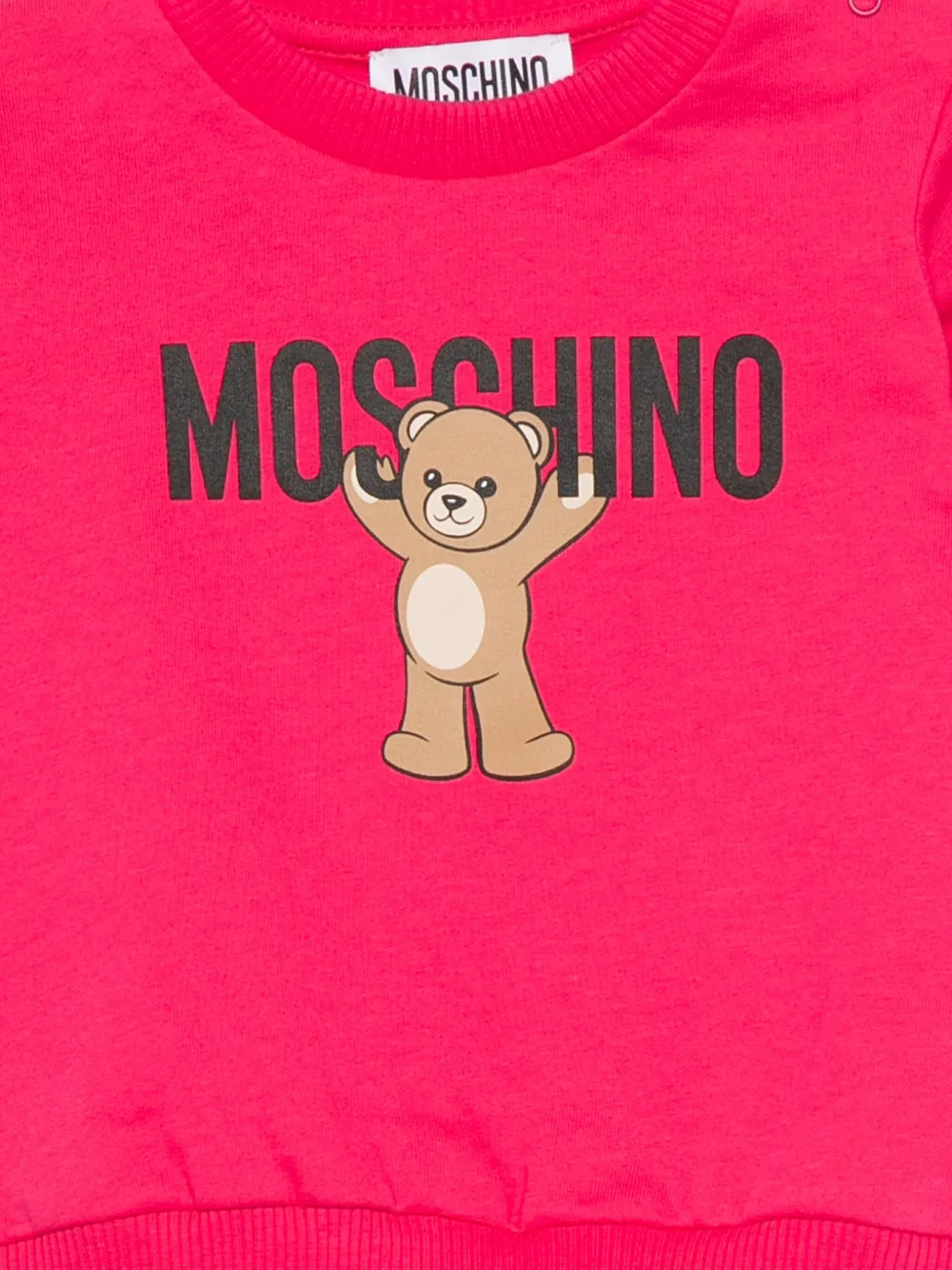 Толстовка с принтом плюшевого мишки Moschino Kids, розовый — фото 3