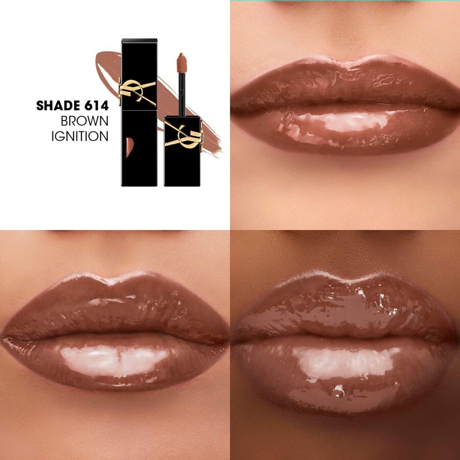 Помада-тинт The Inks Vinyl Cream High Shine Lip Stain Yves Saint Laurent, 0.18 oz /5.5 mL, 614 Brown Ignition — фото 2