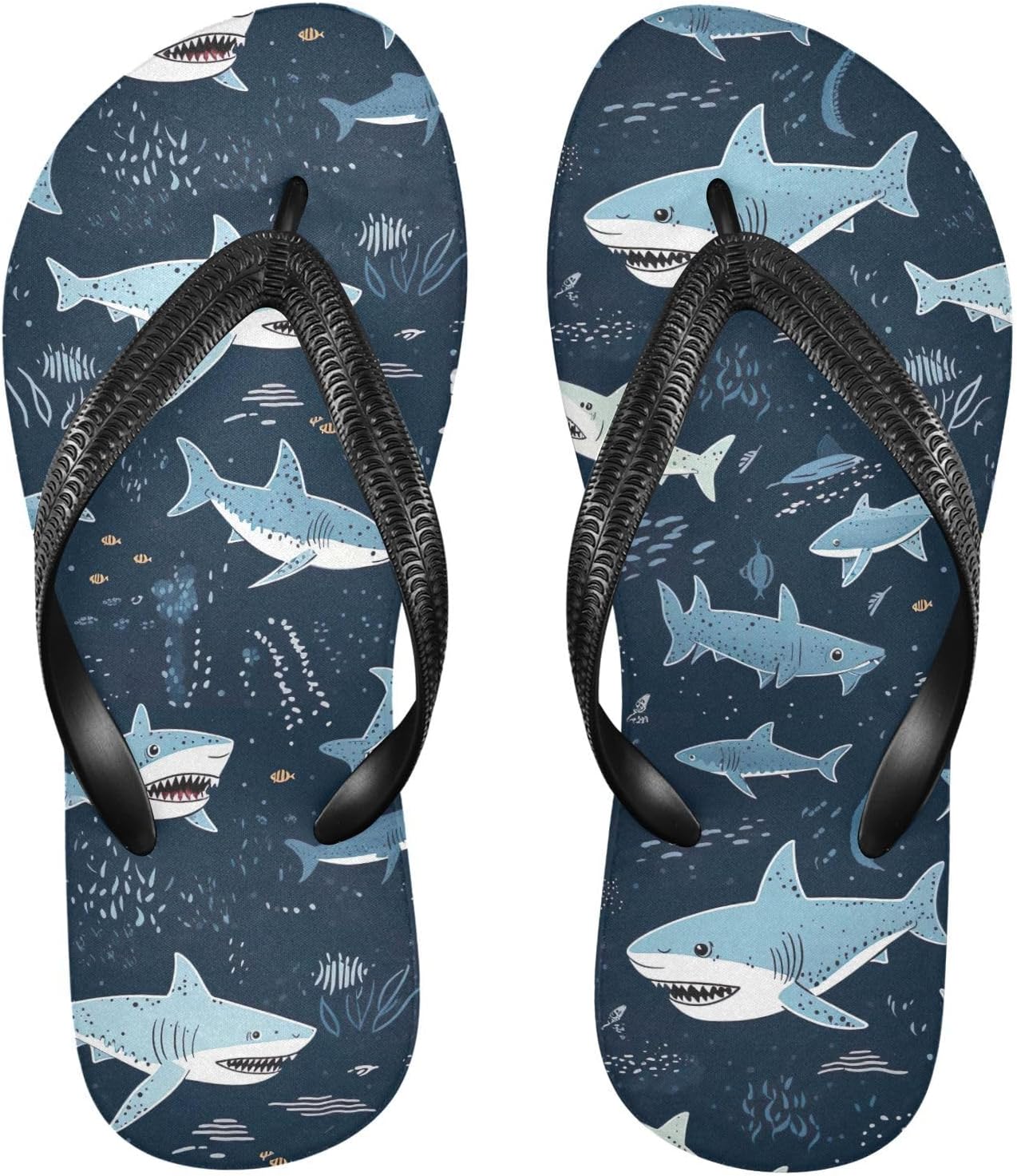 

Шлепанцы SPRIPORT Sharks Cartoon Slim для женщин и мужчин, удобные повседневные вьетнамки с мягкой подошвой, нескользящей резиновой подошвой, обувь для ванной и душа, для прогулок летом и на пляже, Multicoloured