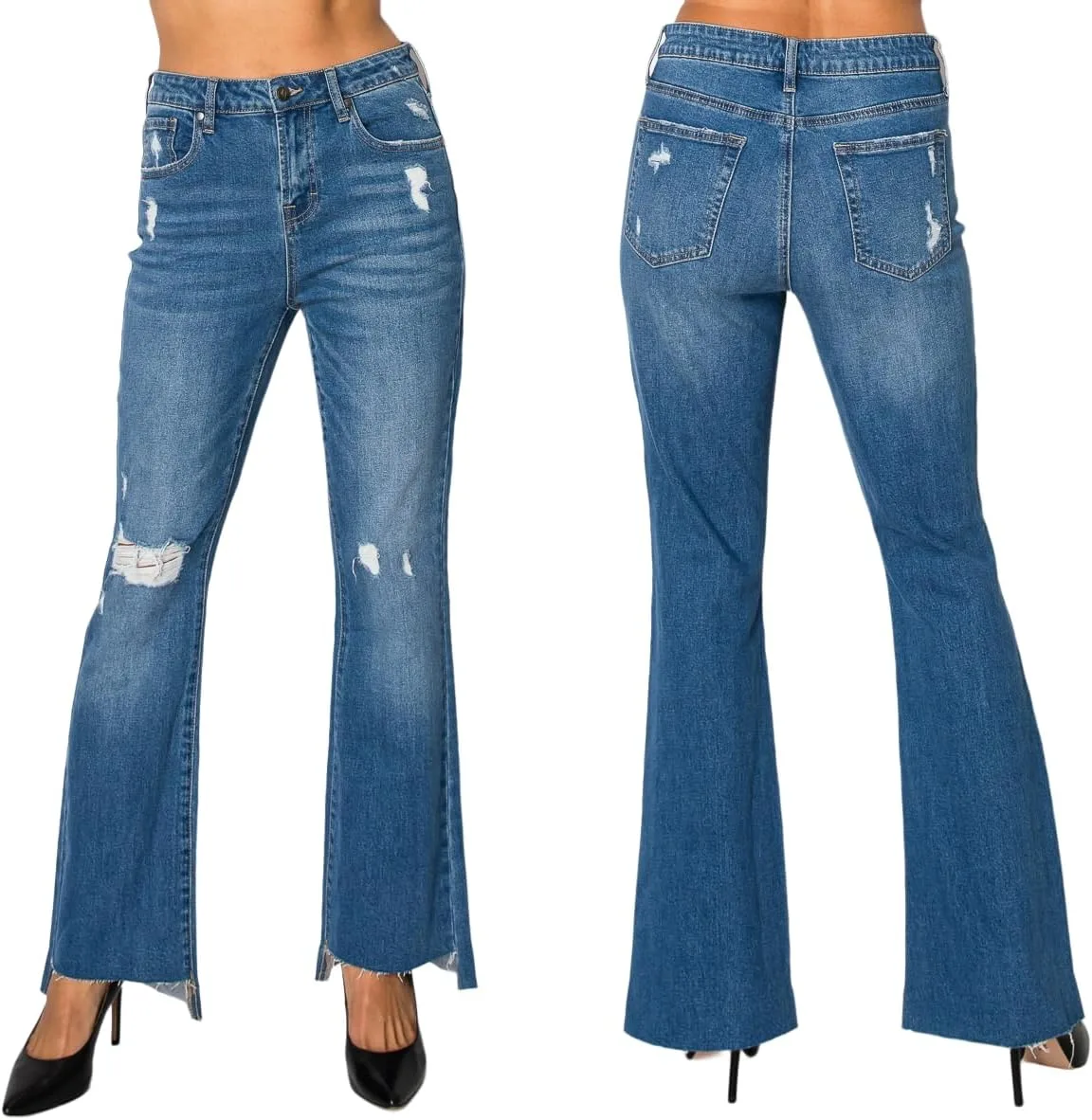 

Джинсы Jack David для женщин, 70s, Slim Fit, Flared Bell Bottom