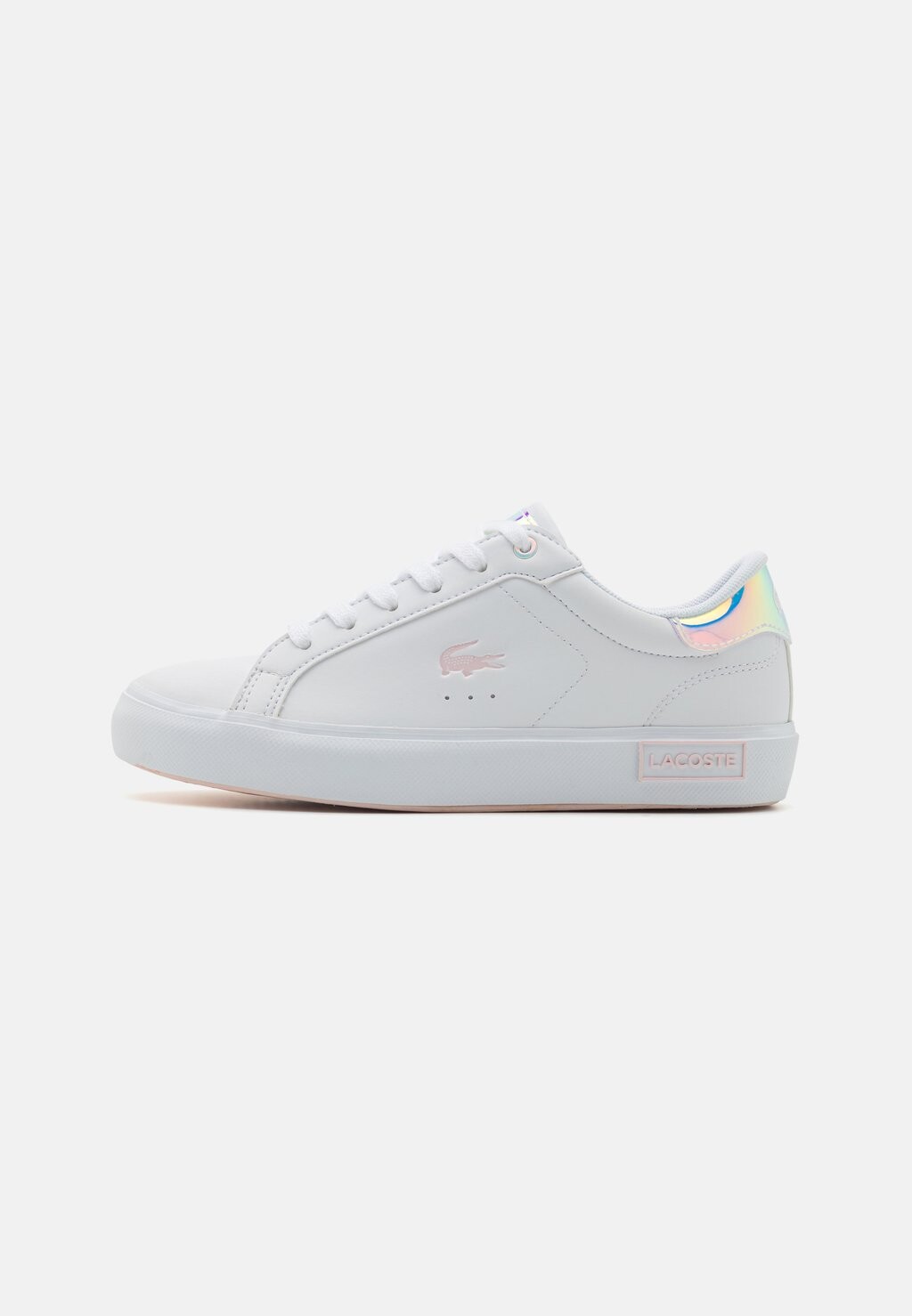 

Низкие кеды Powercourt Junior Lace Holographic Unisex Lacoste, цвет white/light pink