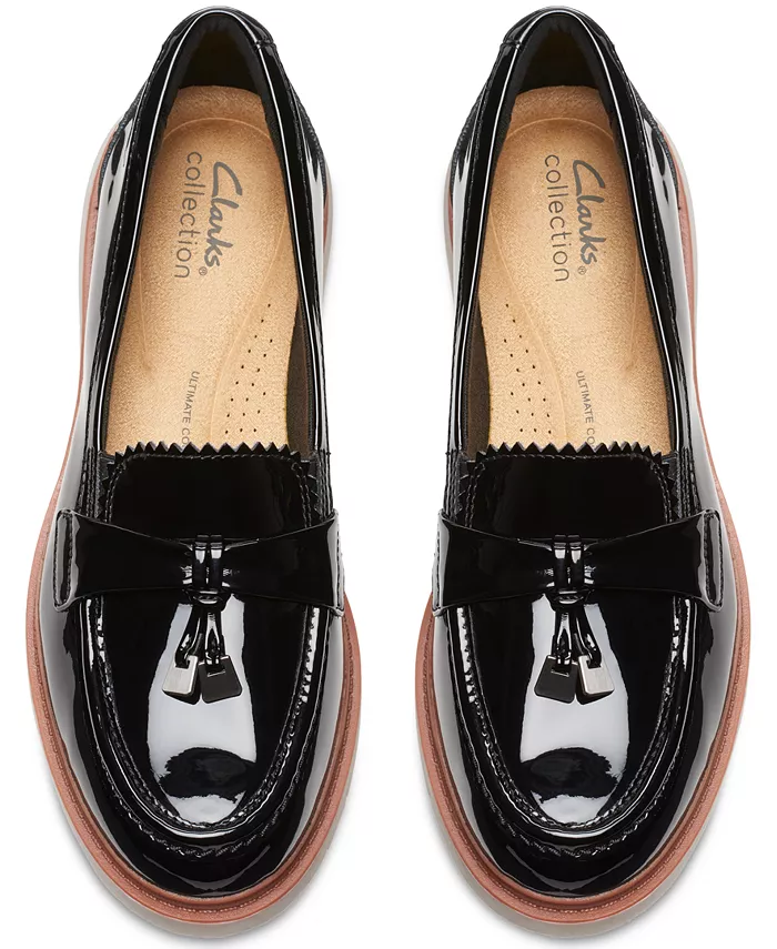 Женские удобные лоферы Westlynn Bella на массивной подошве Clarks, черный — фото 4