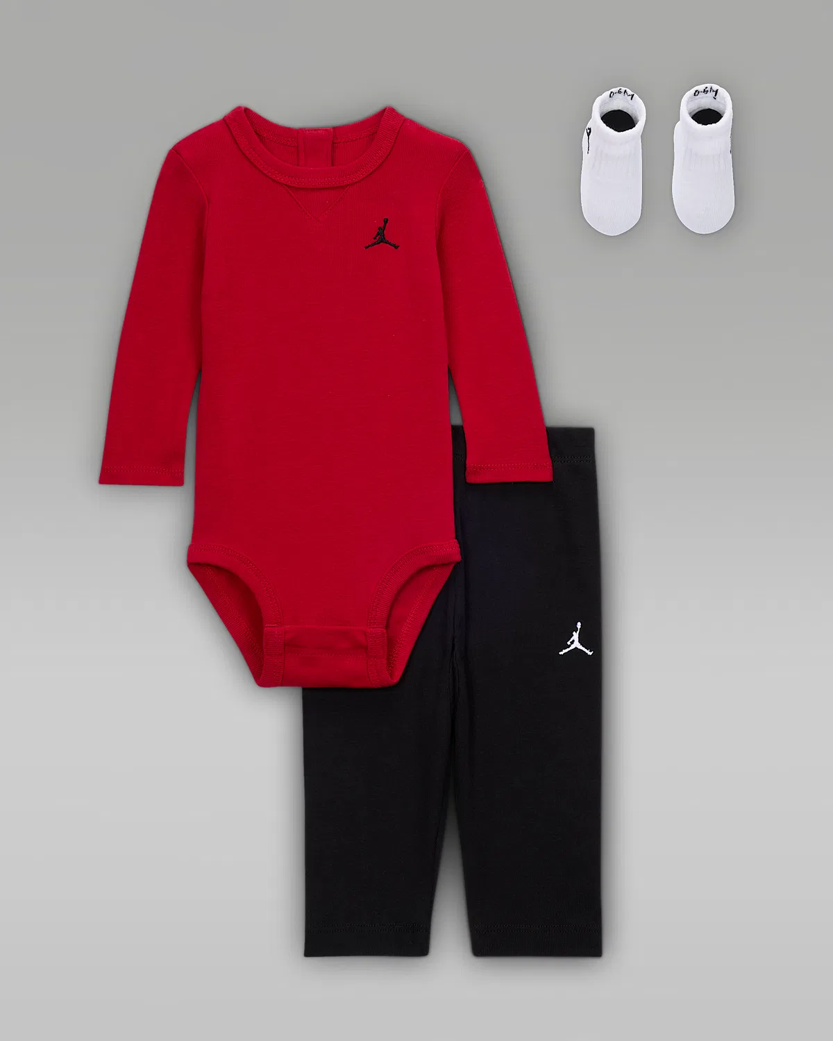 Jordan Baby Essentials Длинный рукав Боди в коробке, Gym Red