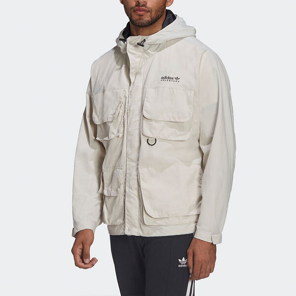 Куртка adidas originals Adv St Mp Wb Solid Color Sports Hooded Jacket White, белый — фото 2