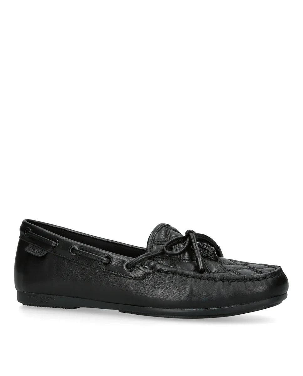 Женские кожаные мокасины черного цвета Kurt Geiger, черный — фото 4