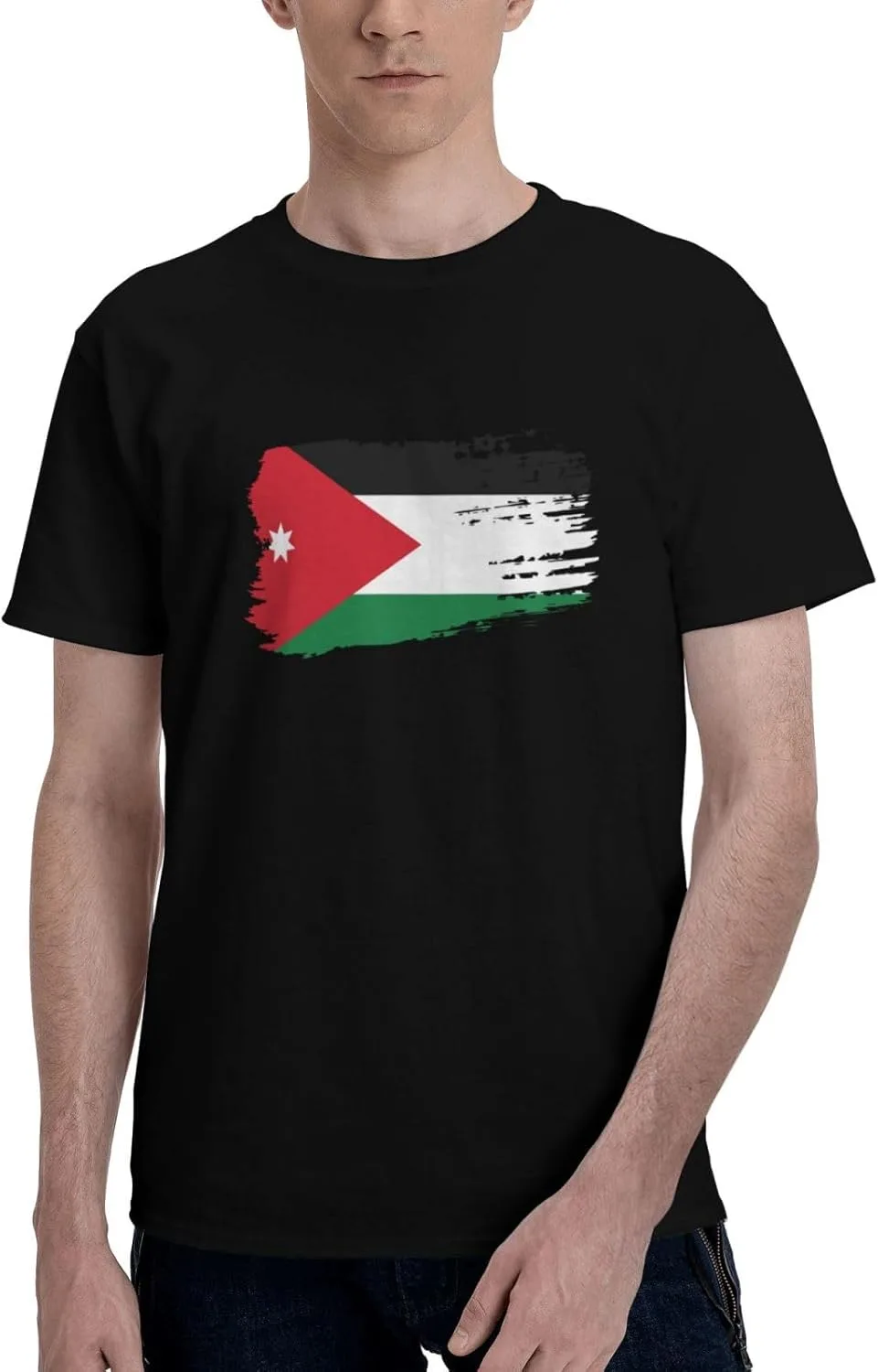 Футболка Jordan с коротким рукавом, мужская, уличный стиль, хлопковая, повседневный топ Generic, черный — фото 2