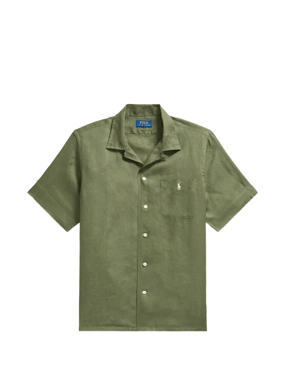 Льняная рубашка с коротким рукавом и карманом Polo Ralph Lauren, зеленый