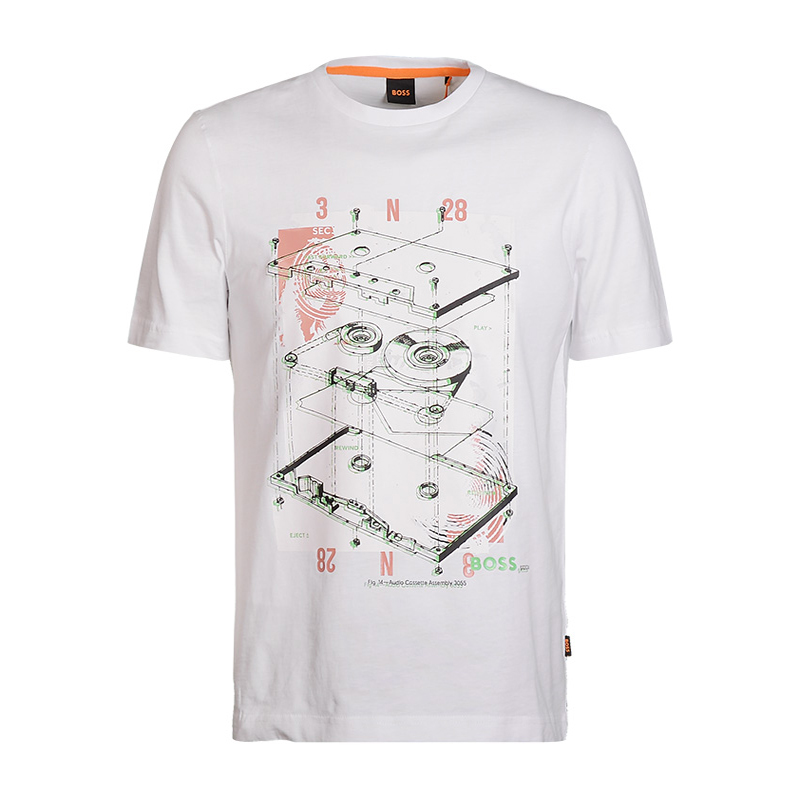 

HUGO BOSS Футболка мужская белая, Белый, HUGO BOSS Футболка мужская белая