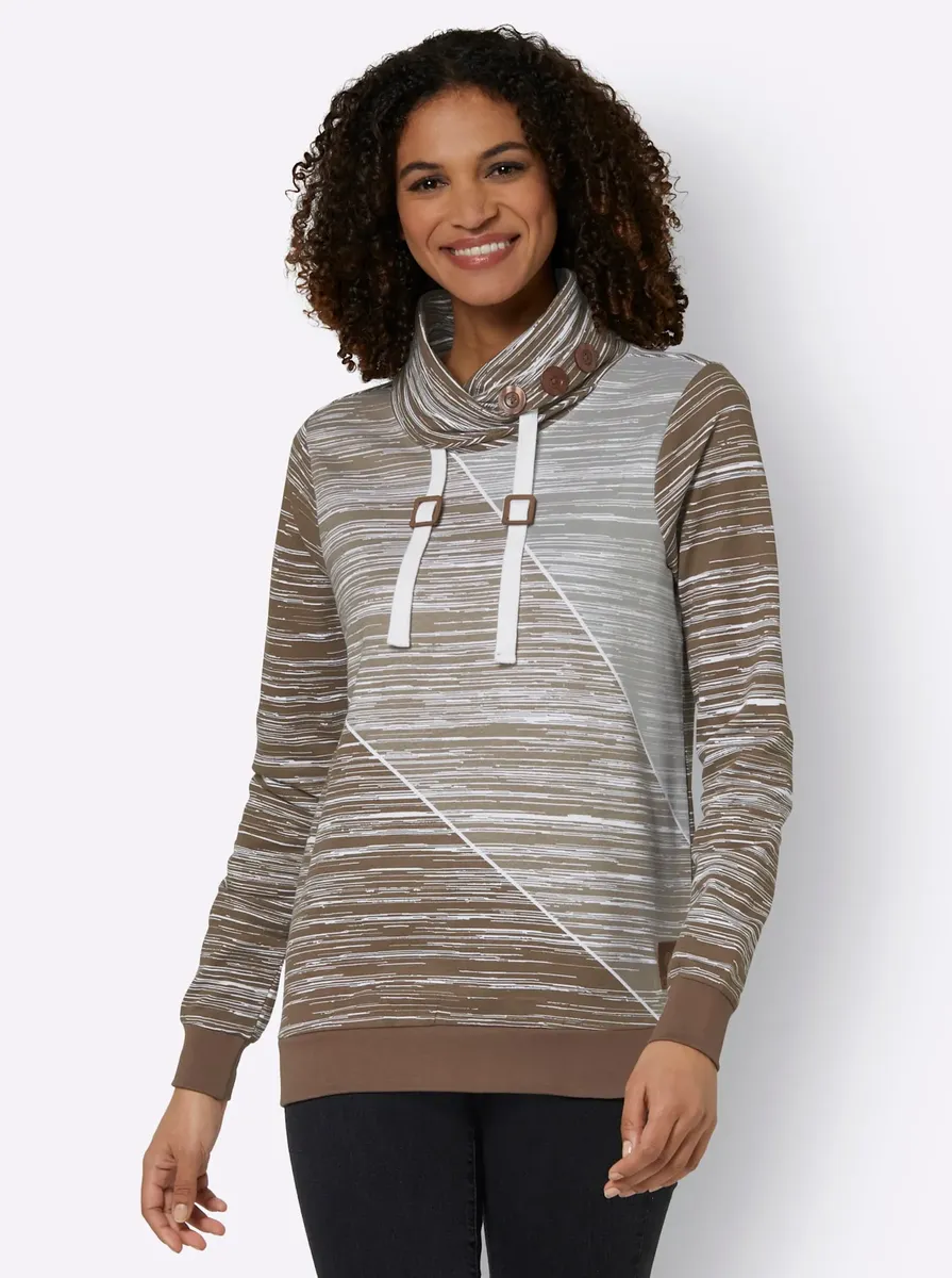 

Толстовка в стиле casual Casual Looks, цвет Braun-Ecru-Bedruckt