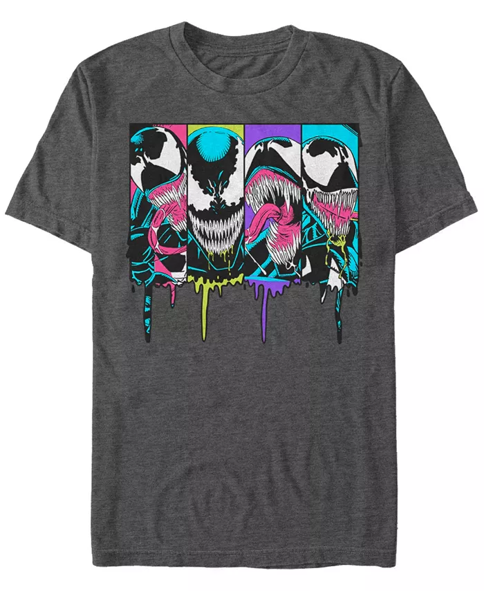 

Футболка с коротким рукавом Marvel Men's Comic Collection Venom Neon Dripping Panels Fifth Sun, серый