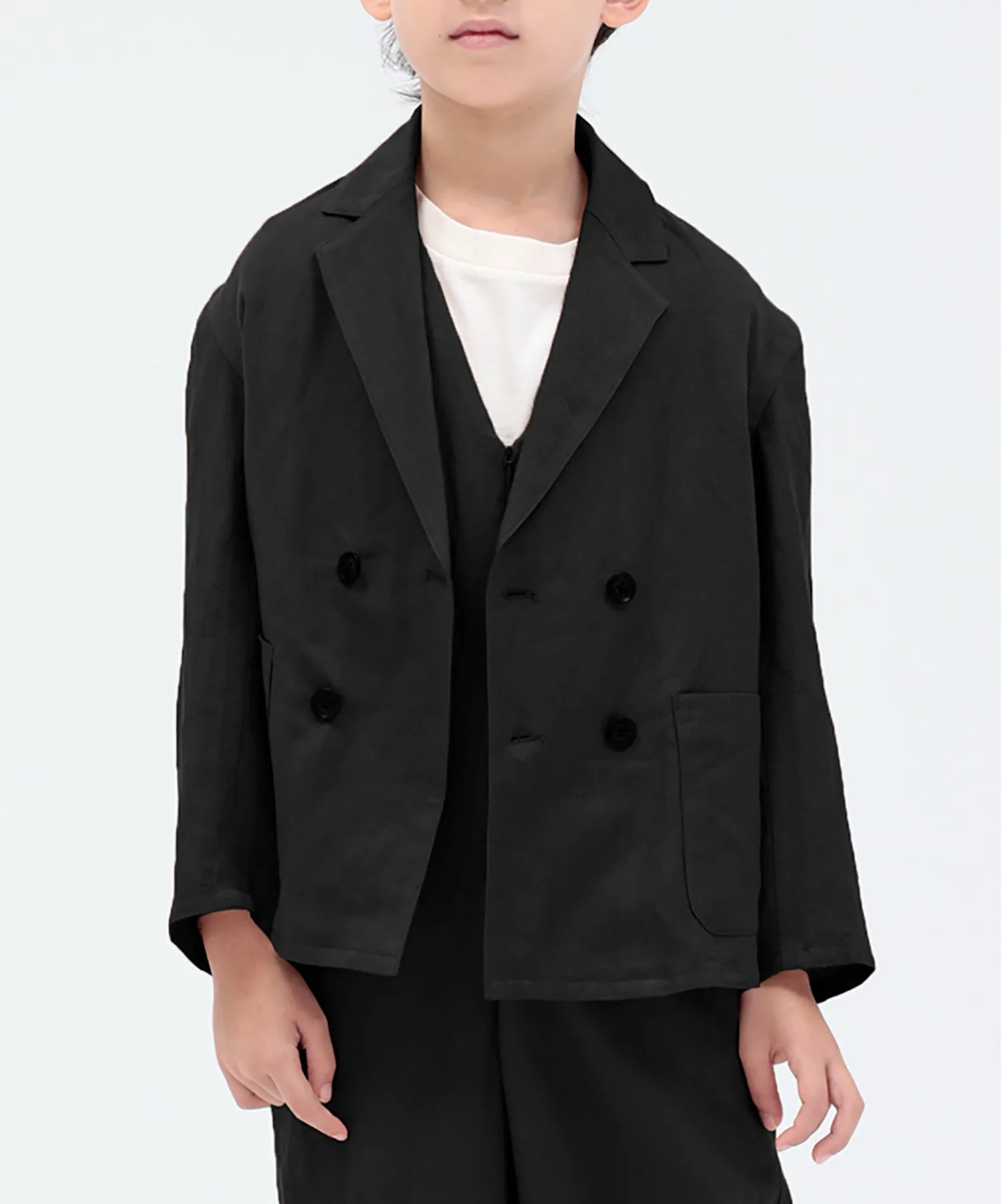 Детский льняной пиджак ARCH & LINE LINEN/RAYON JACKET чёрный