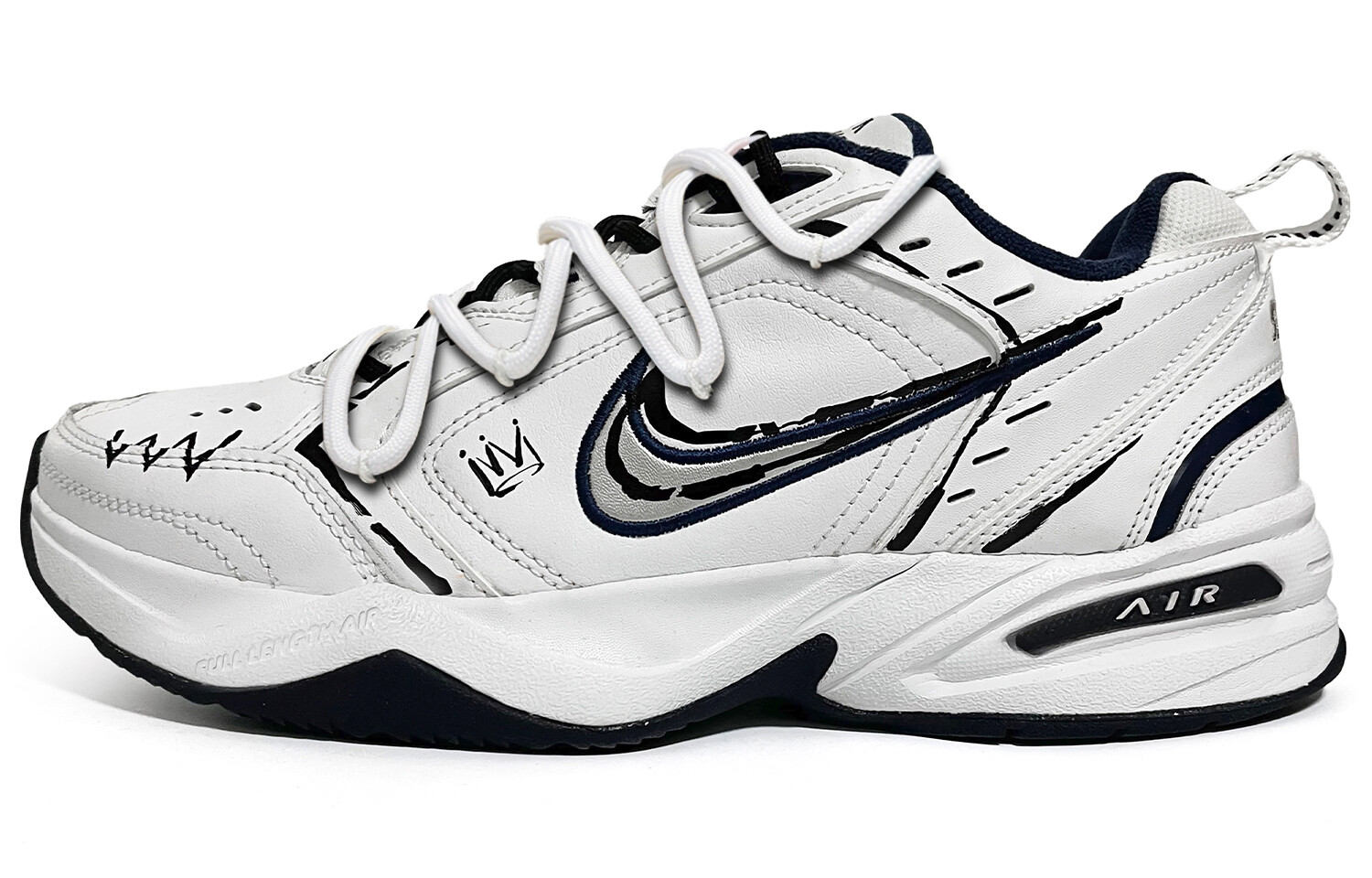 

Кроссовки Nike Air Monarch 4 Chunky Sneakers Unisex Low-Top Black, Белый, Кроссовки Nike Air Monarch 4 Chunky Sneakers Unisex Low-Top Black