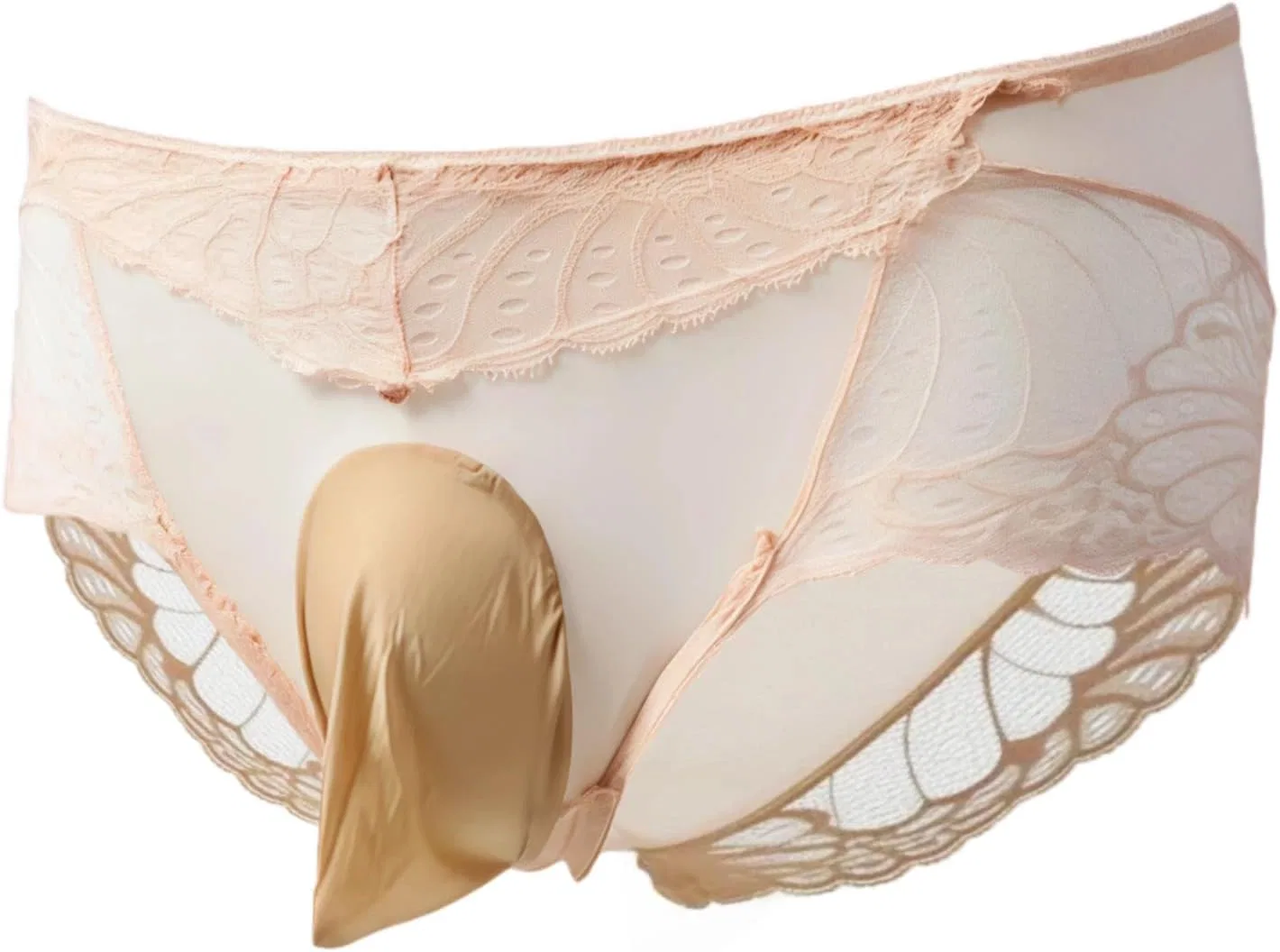 Трусы-хипстеры кружевные Sissy Pouch Panties, нюд