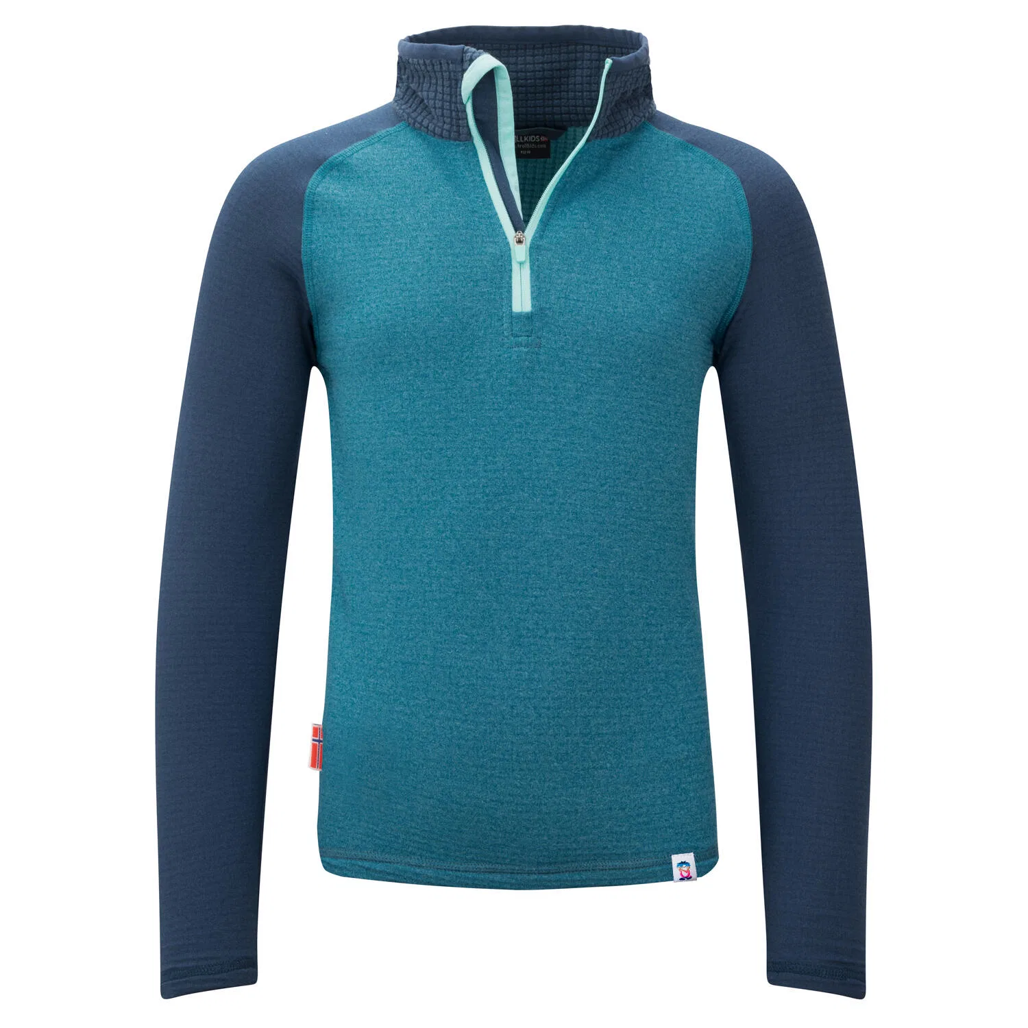 Детское термобелье с полузамком Rauland Half Zip Trollkids, Navyblau Kosmosblau