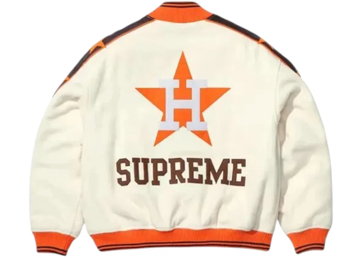 Мужская куртка-бомбер с принтом Supreme Mitchell & Ness Teams Varsity Jacket, Natural — фото 2