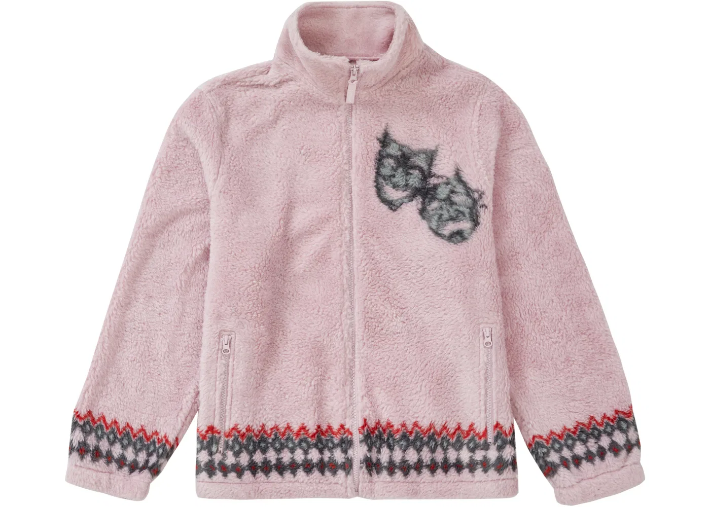 Мужская флисовая куртка с принтом Fleece Jacket Supreme, Pink