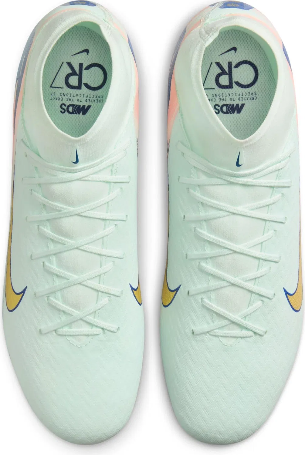 Детские бутсы для девочек с принтом NIKE Superfly 10 Academy Mercurial Dream Speed NIKE, Barely Green Mtlc Gold Coin — фото 4